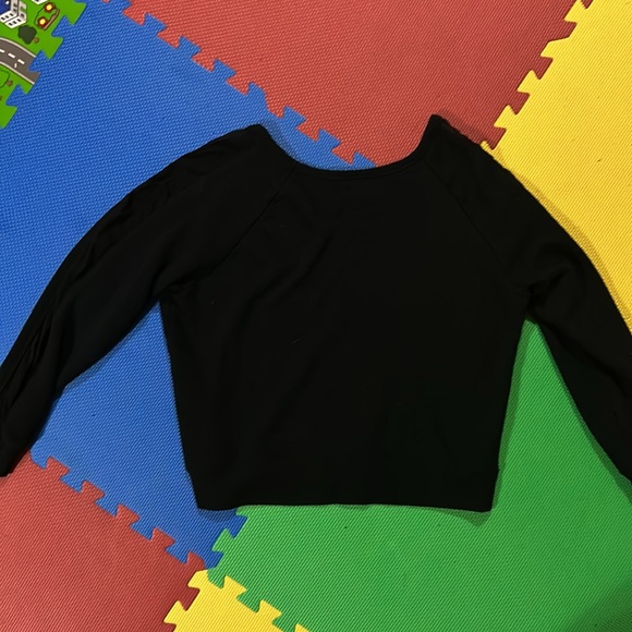 Mossimo Supply Co. Black Long Sleeve Top with Mesh Stripe on both Sleeves - Picture 5 of 6